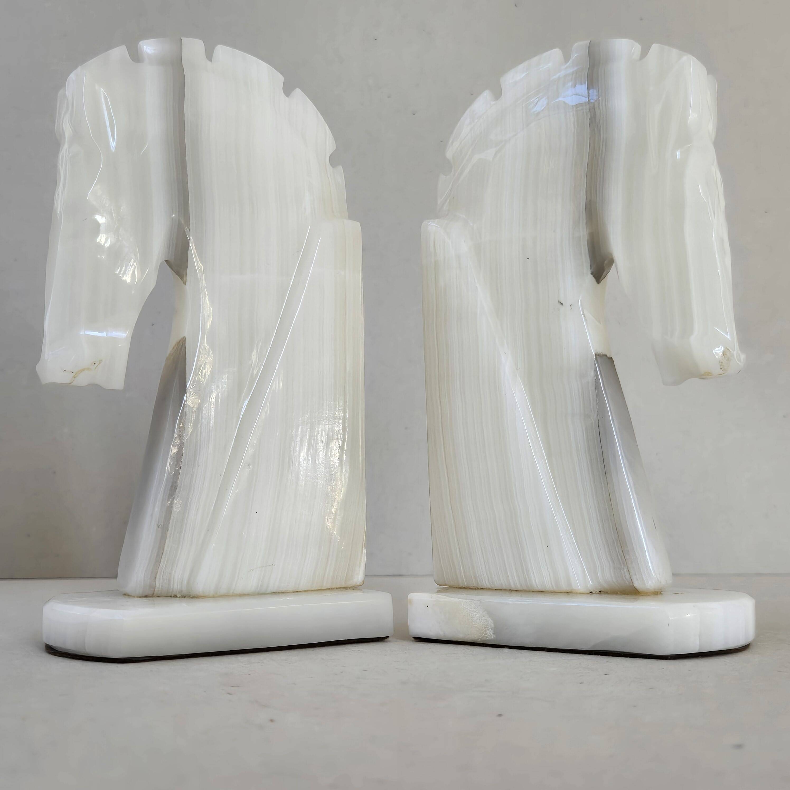 Pair of vintage 1970s onyx bookends