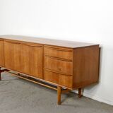 Buffet/canapé-lit milieu du siècle en teck par Morris de Glasgow. Mode vintage.