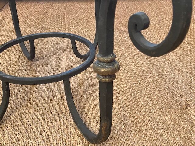 Coffee table glass and wrought iron