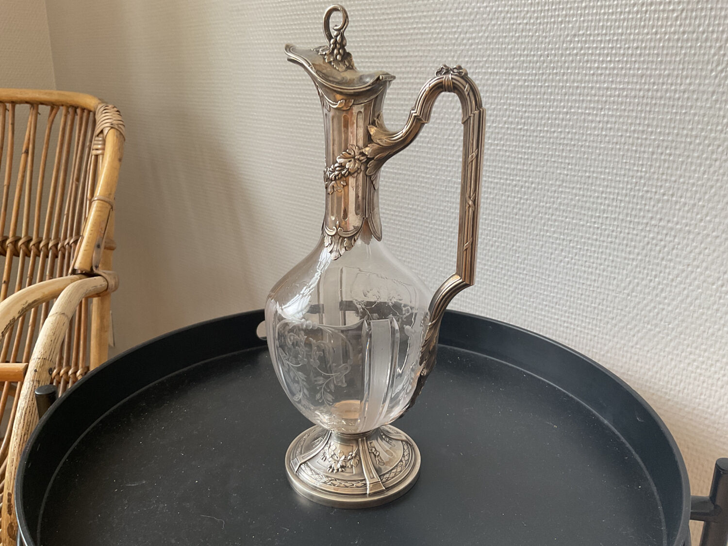 Carafe silver vermeil grapes 🍇