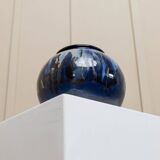 Danish Vintage Glazed Ceramic Vase by Hildegon Als in blue-brown glaze, mid-century 1960s