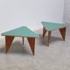 Unique pair of triangular coffee tables, 1960s