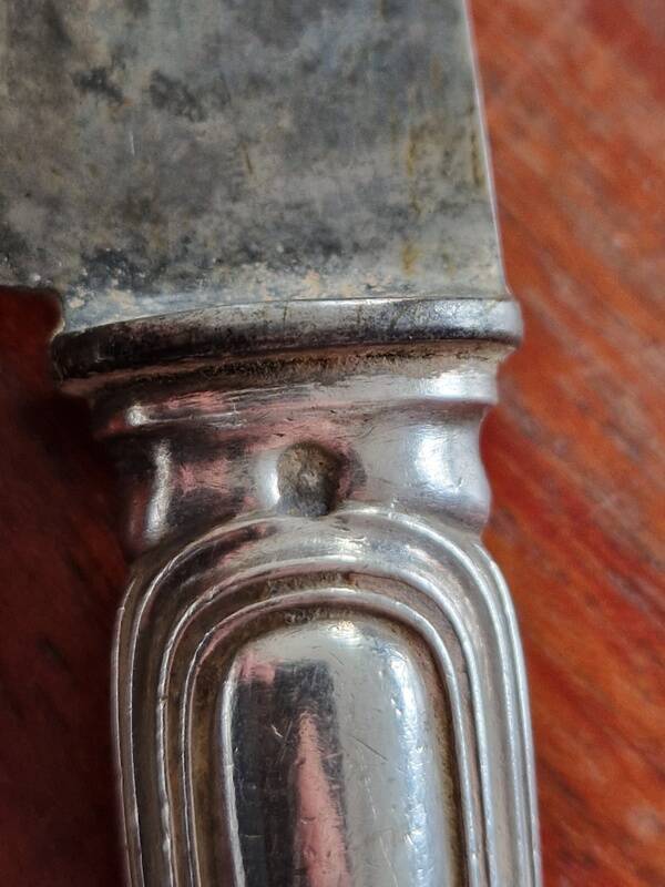 Service carving set with hollow silver handle - Spatours model