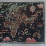 World map / Planisphere by Lucien Boucher for Air France