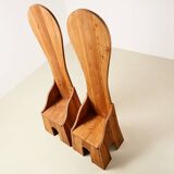 Mario Ceroli Pair of Fratina Chairs for Poltronova Italy 1972