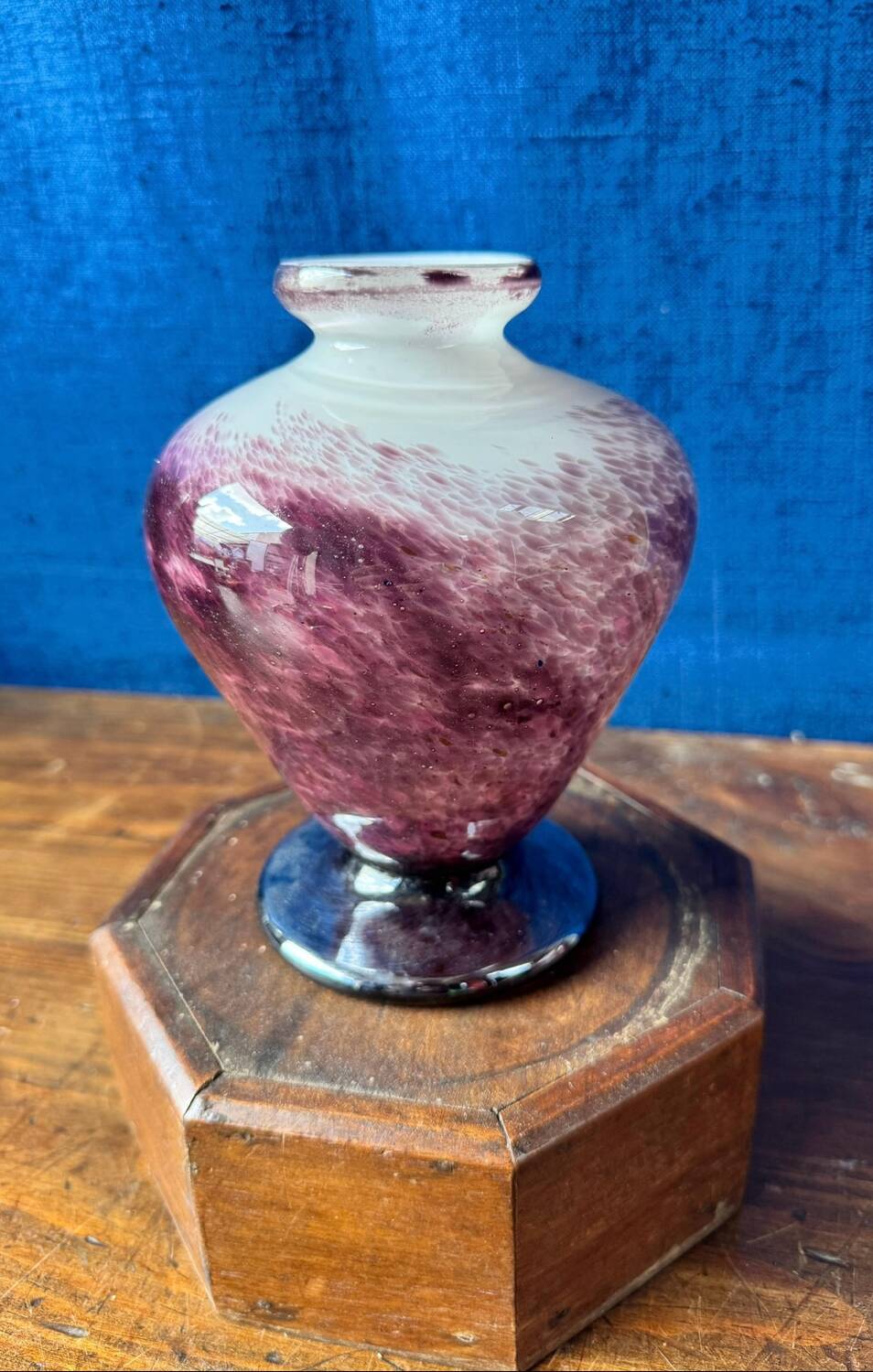 Round blown glass vase from Biot by Jean-Claude Novaro