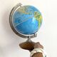 Vintage plastic and wood globe, 70s-80s