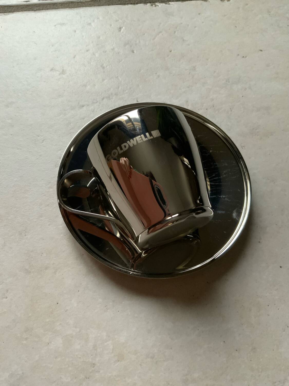 Set of 6 "Space Age" mirror polished stainless steel espresso cups - Sola Swi