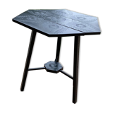Hand painted black hexagon shaped occasional table.