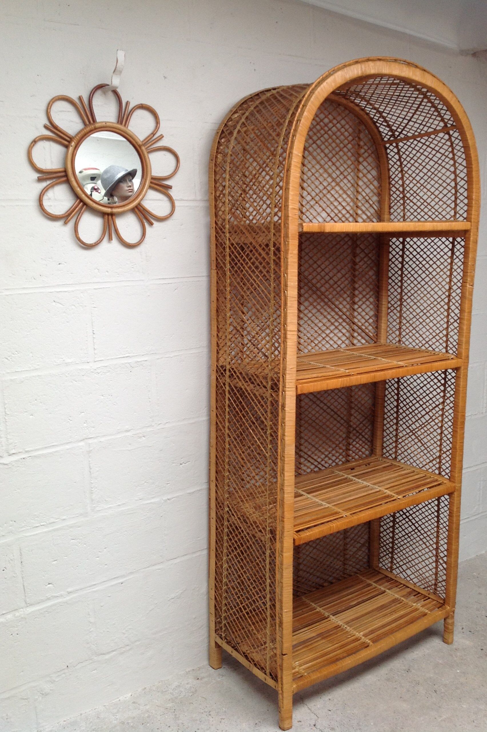 Vintage rattan library, 1970