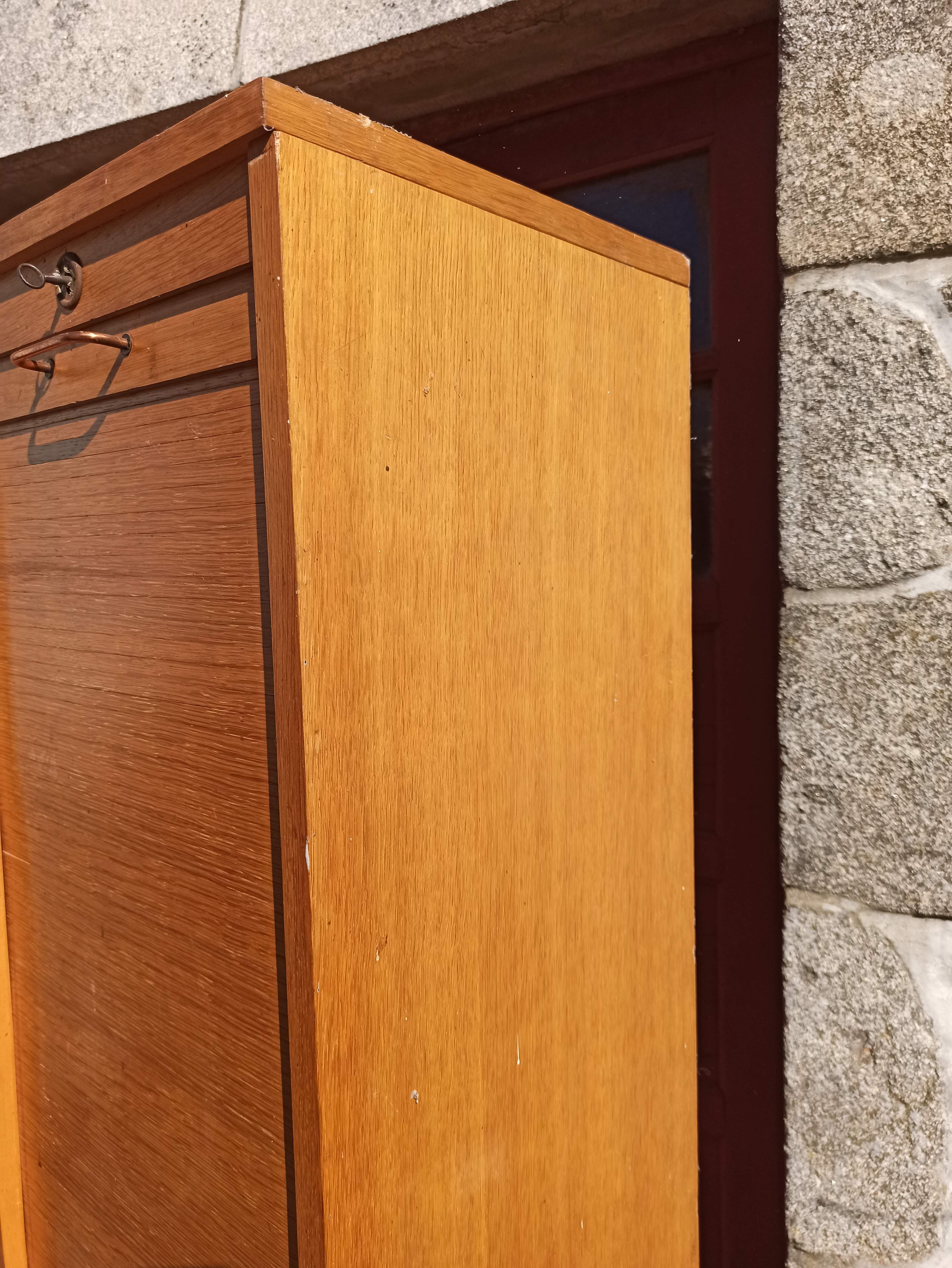 Notary furniture double filing cabinet with old curtains