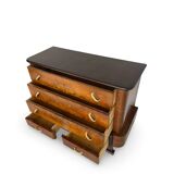 Commode italienne Art déco en ronce de noyer, années 1920