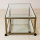 Table basse en laiton, verre et miroir 1970