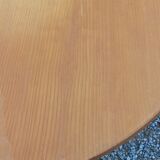 1950s round oak table, 2 heights, central quadripod leg