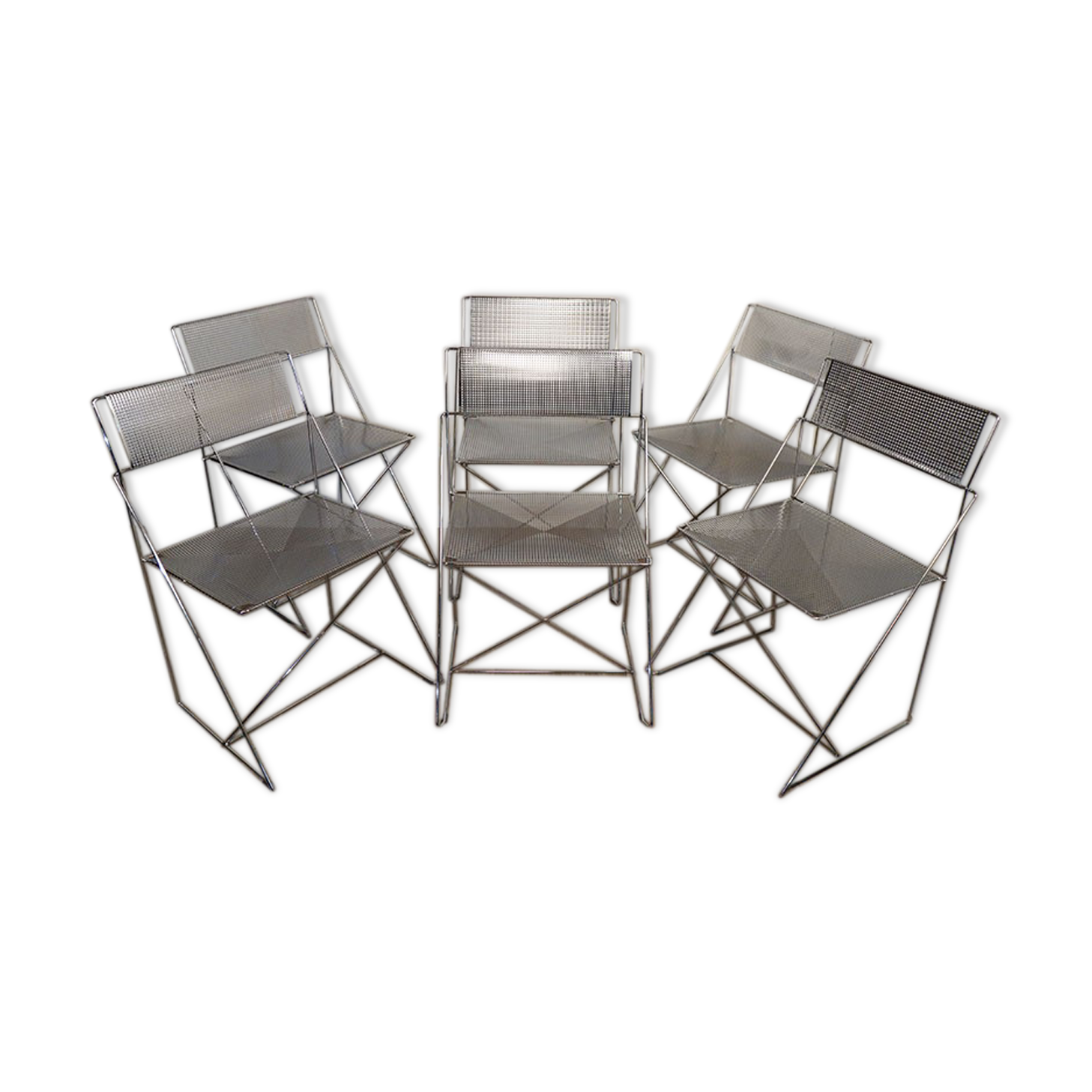Series of 6 chairs design model Nuova X Line Omli for Magis 1970