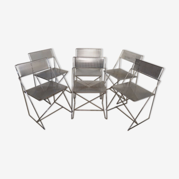 Série de 6 chaises design modèle Nuova X Line Omli pour Magis 1970