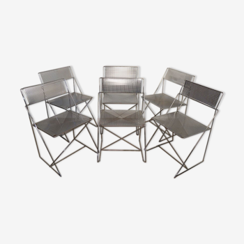 Series of 6 chairs design model Nuova X Line Omli for Magis 1970