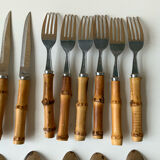 Vintage bamboo cutlery set