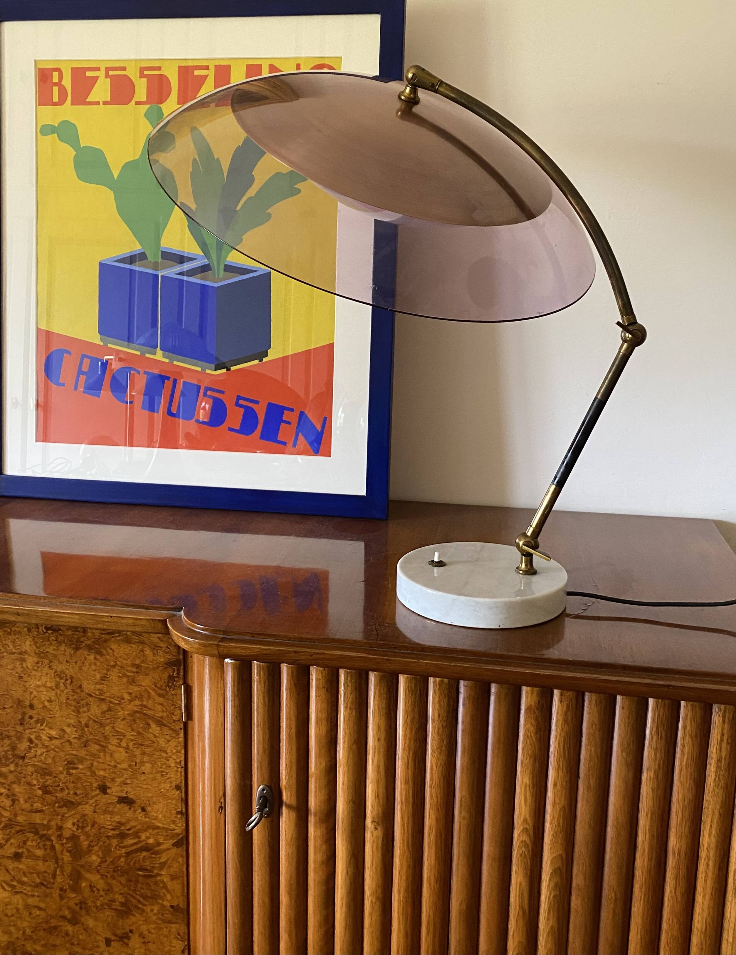 Stilux, mod. Orleans dome table lamp, Stilux Milano Italy, 1955