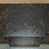 Regency 1810 library buffet in simulated hardwood with Chinese decoration.