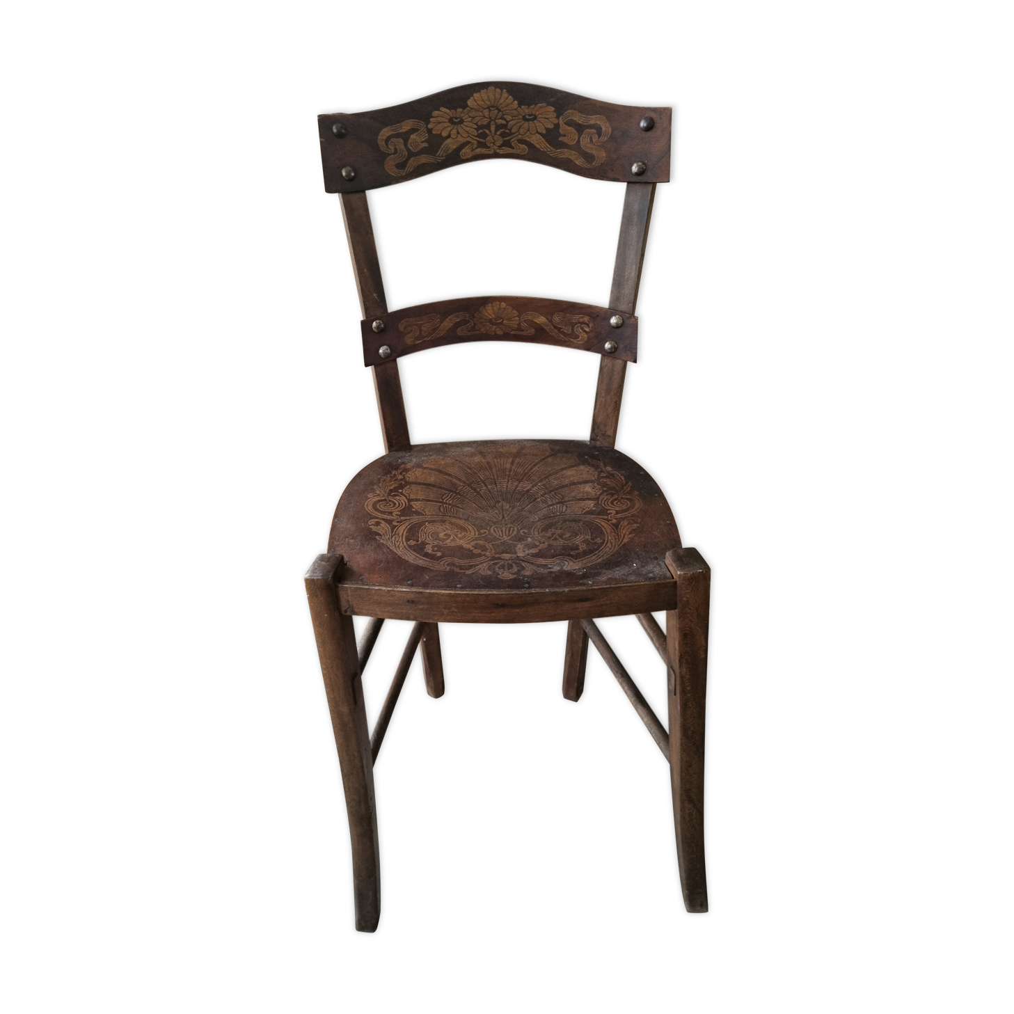 Chaise bistrot gravée