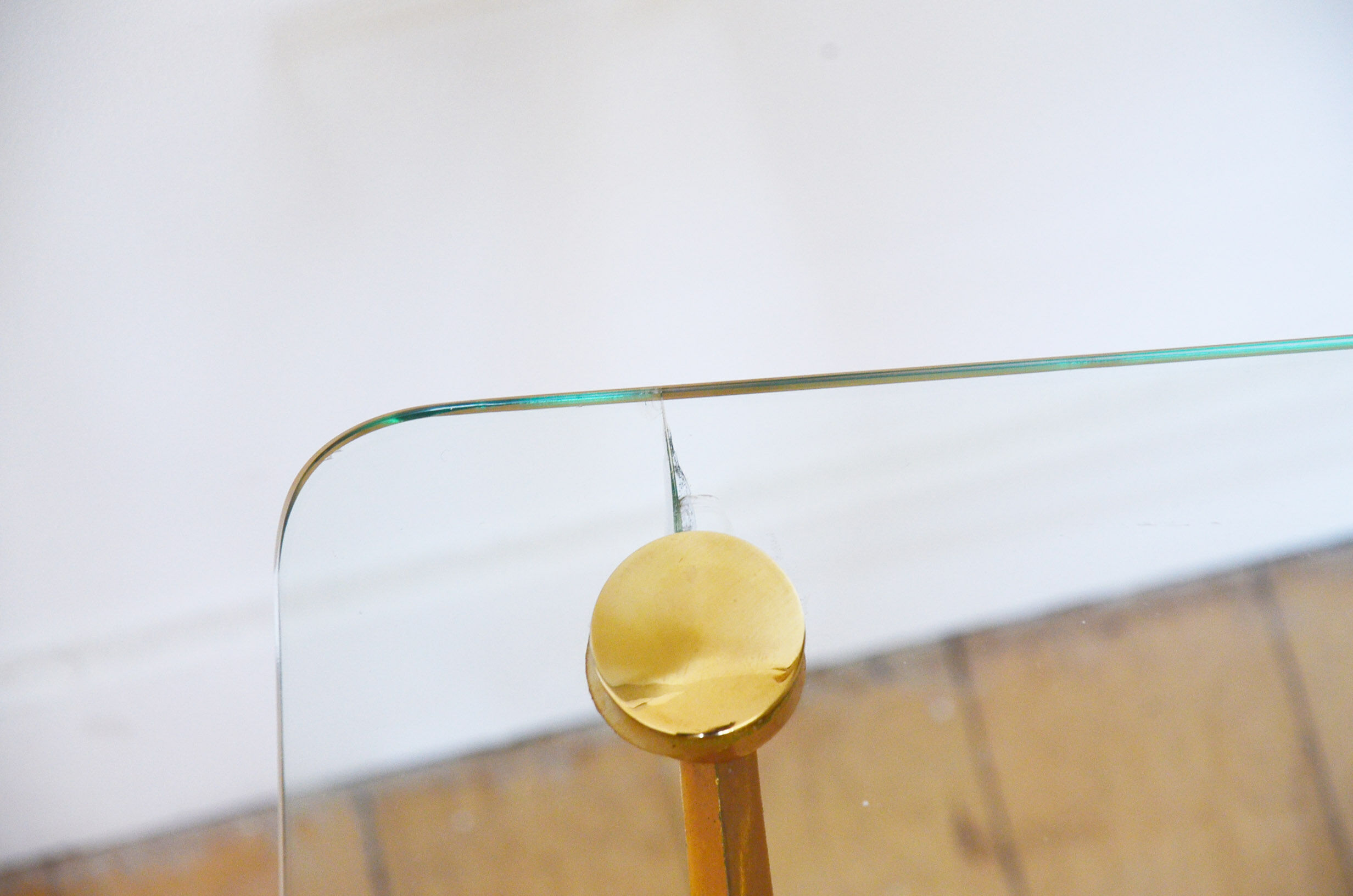 Neoclassical brass glass coffee table 60