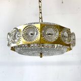 Crystal pendant lamp, designed by Carl Fagerlund, Sweden 1960s, vntg, mid-c modern