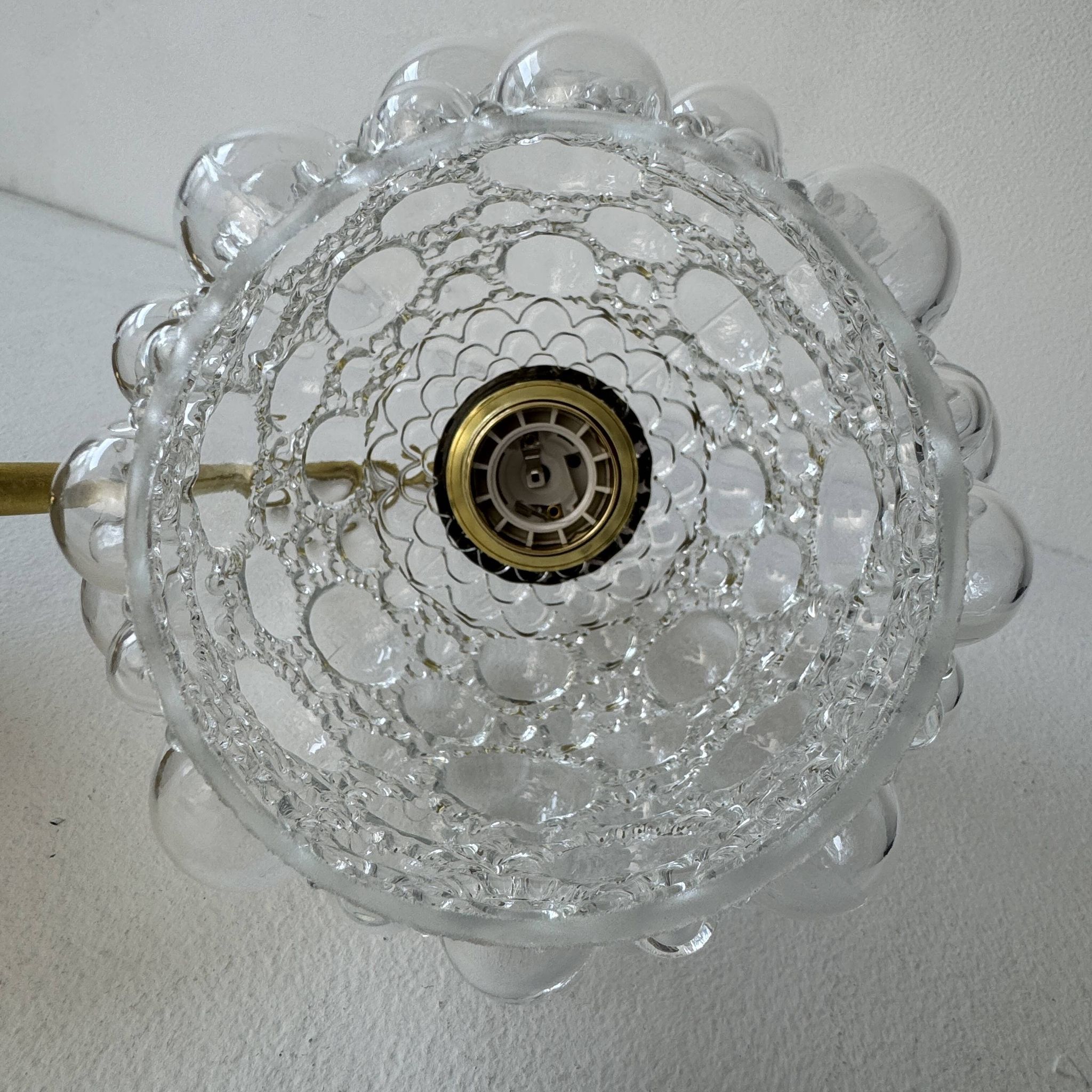 Lot 3 ancienne appliques en verre bulle vintage
