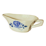 Blue rose sauce boat Digoin Sarreguemines