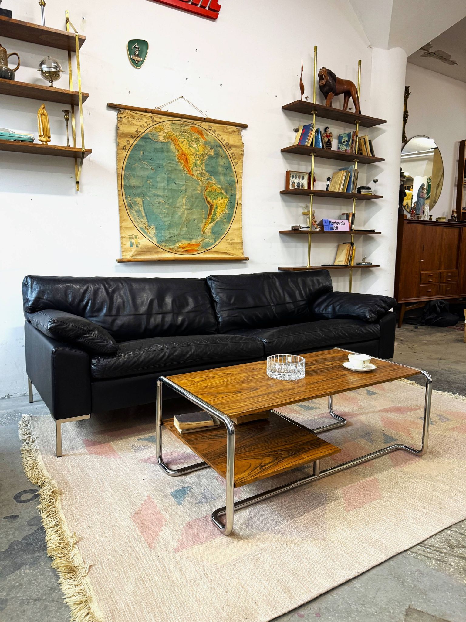Leather sofa, Denmark, 1960s/70s, mid-century modern style, vintage