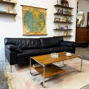 Leather sofa, Denmark, 1960s/70s, mid-century modern style, vintage