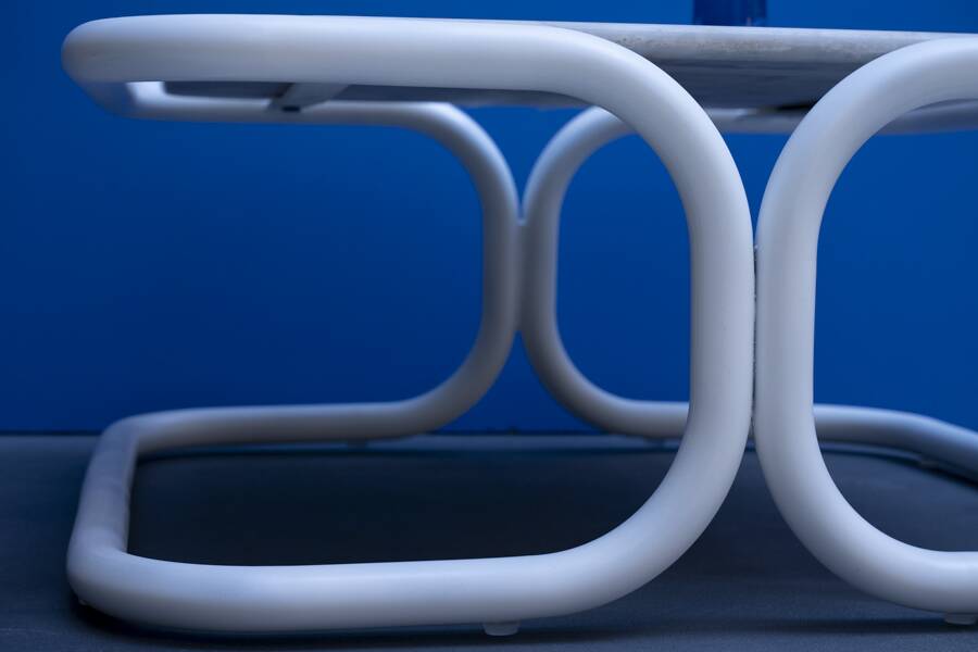 Vintage metal and marble coffee table