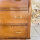 Vintage walnut chest of drawers, splayed legs, circa 1950s.