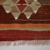 3x10 Red Brown Kilim Runner Rug 80x303Cm