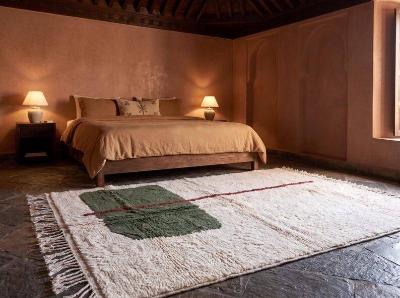 Handmade traditional authentic pure wool rug 2/3 m