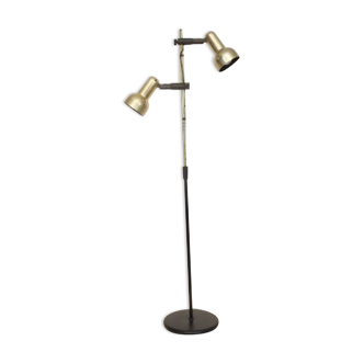 1970s Hollywood Regency Floor Lamp with Double Gold Spot