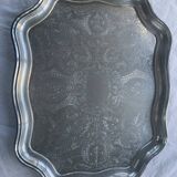 Large chiseled metal top vintage floral pattern