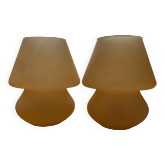 Pair of mushroom lamps