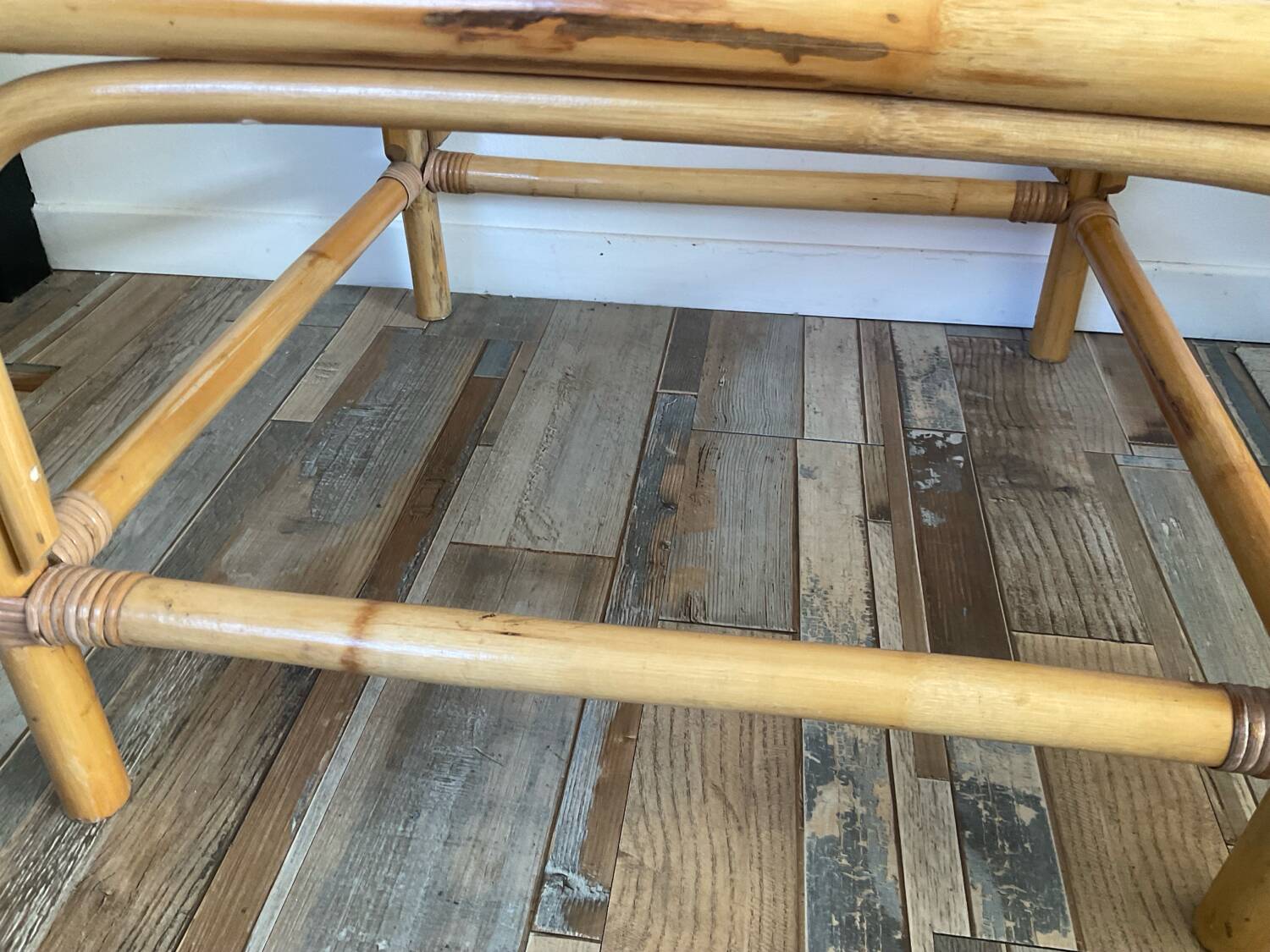 Tabb bo the vintage rattan and smoked glass bass