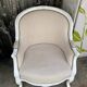 Bergère St Louis XV white rechampi 20th century