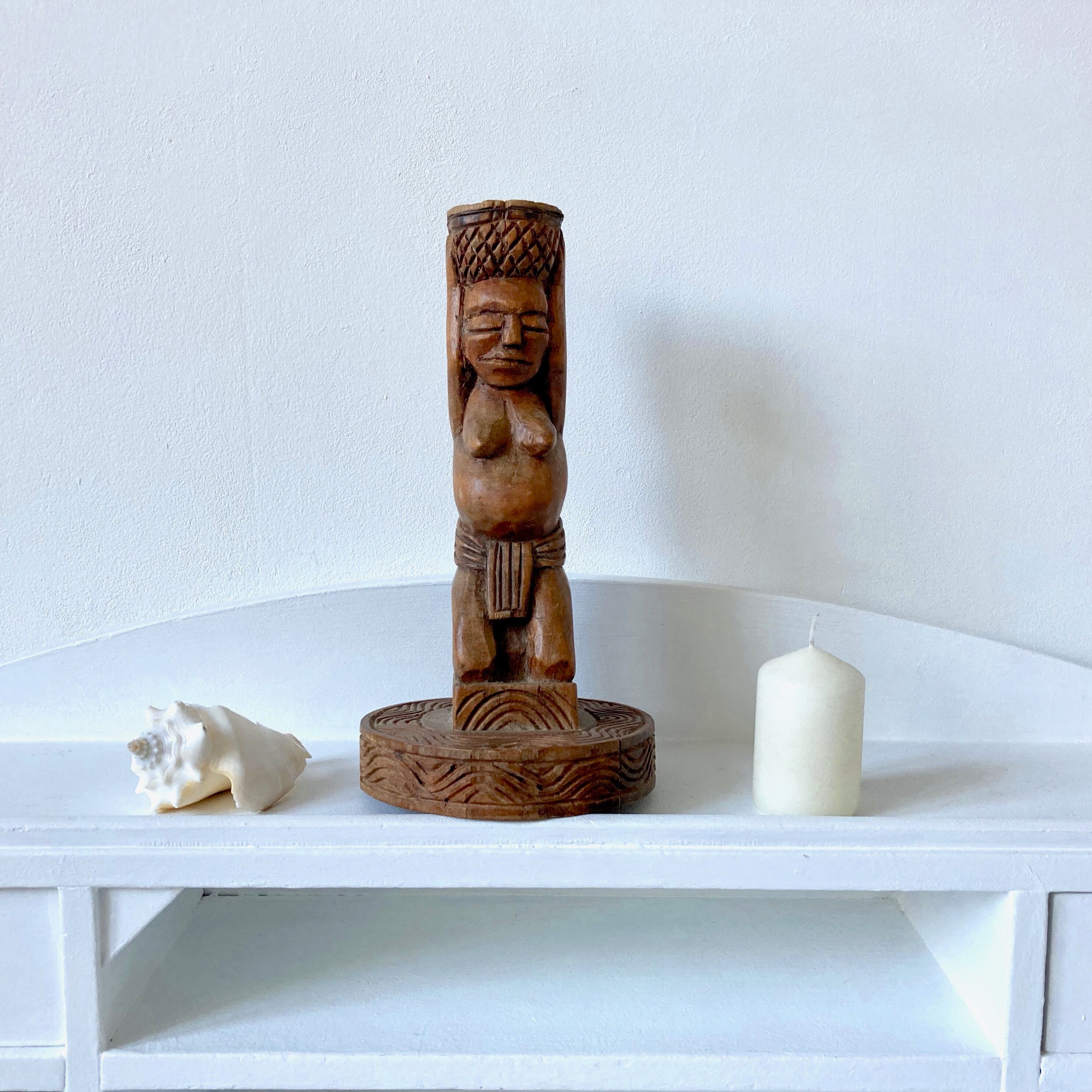 Wooden candle holder