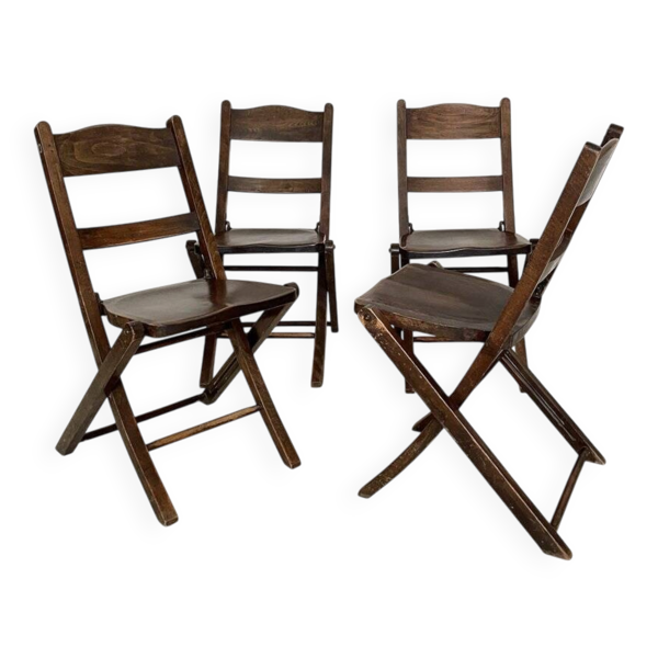 4 chaises pliantes Art Déco, 1930