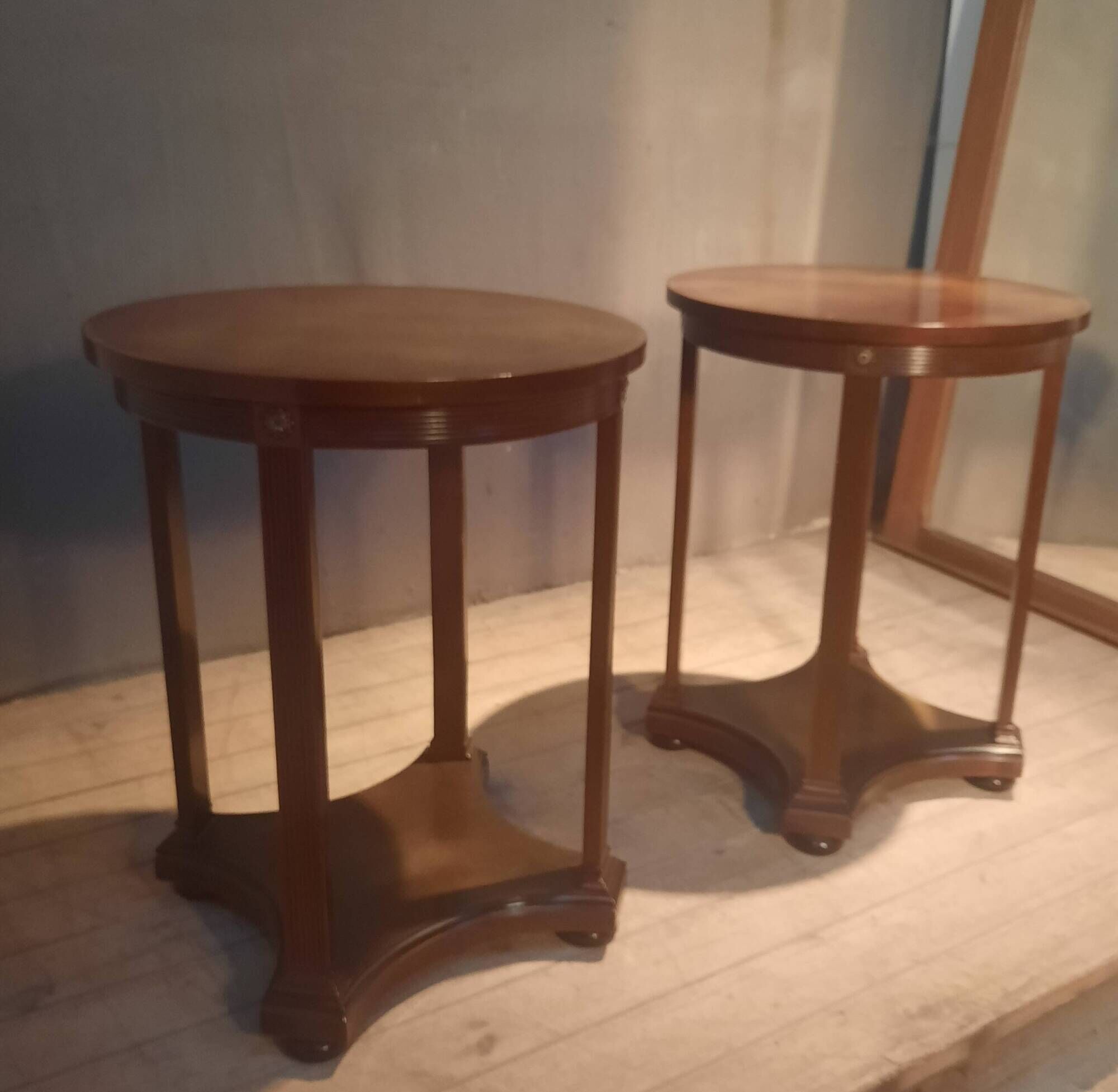 Pair of circular side tables.