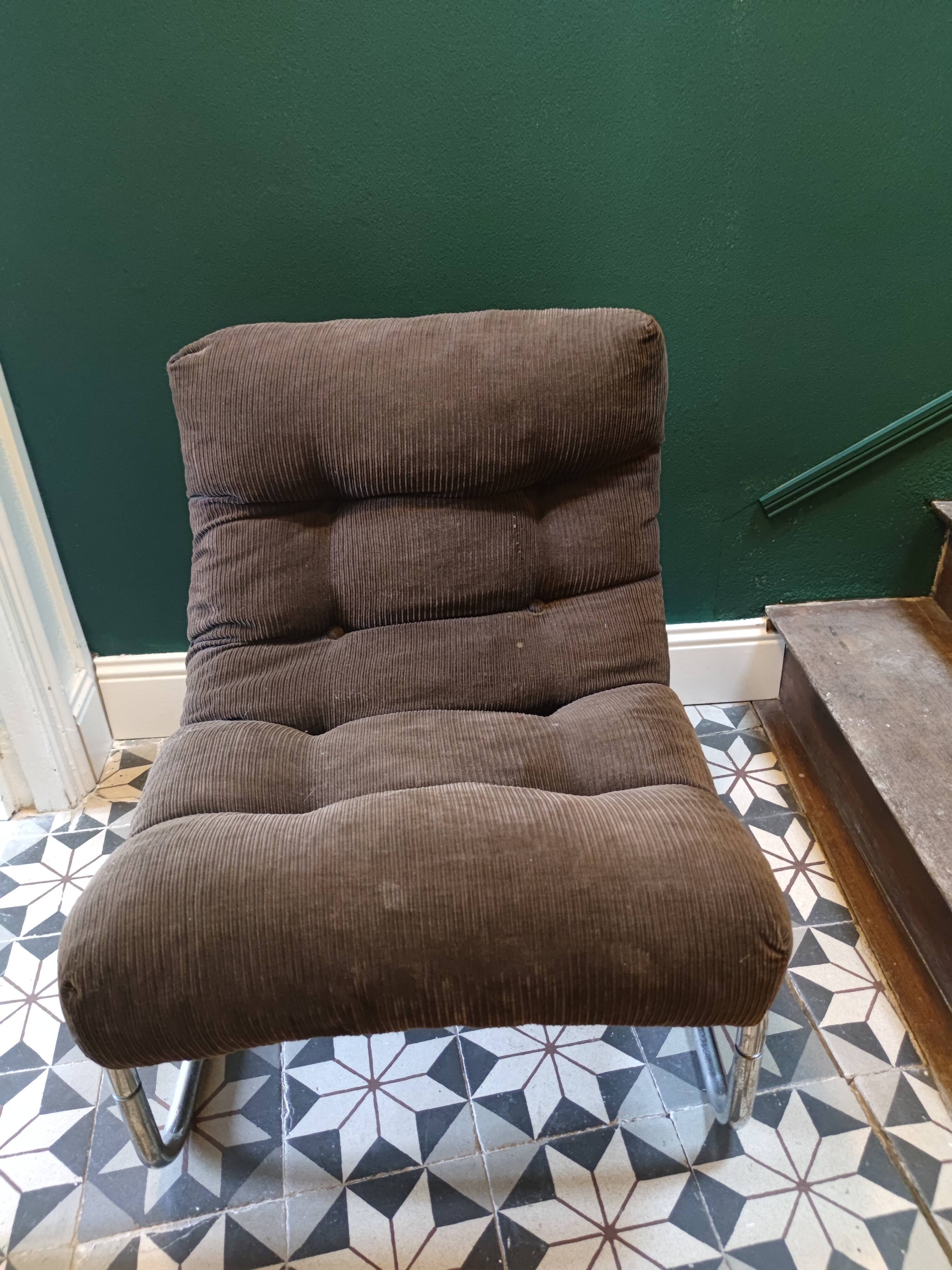 Fauteuils en velours vintage
