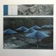 Lithographie sur carton de Christo, Les Parapluies, Japon - Etats-Unis, 1991