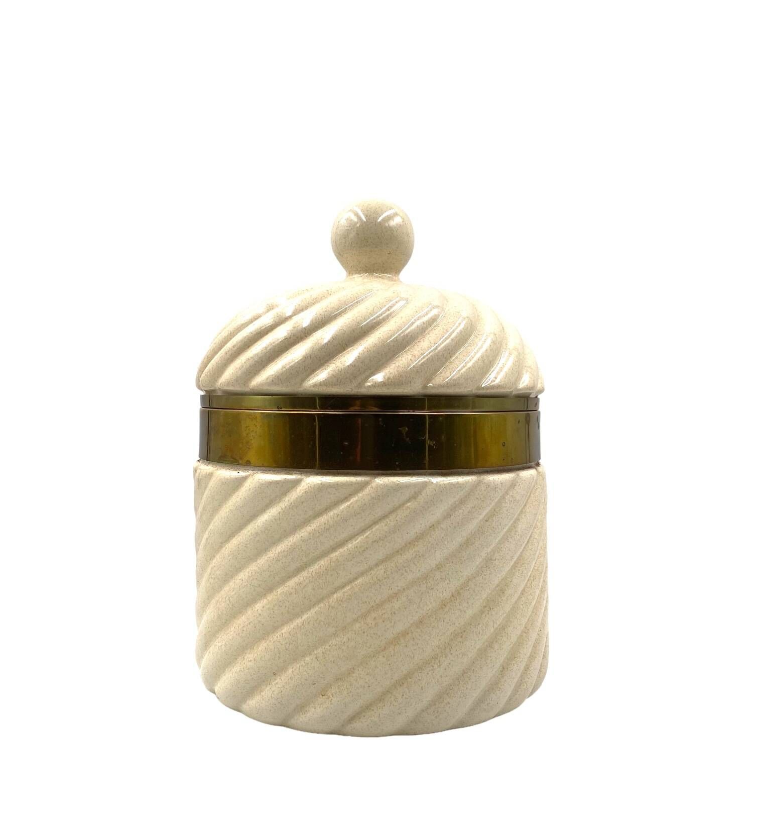 Tommaso Barbi, White Ice Bucket / jar, B Ceramiche Italy, ca. 1970