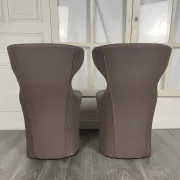 Pair of faux leather armchairs from the 1980s