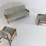 Set van designer bank + 2 fauteuils 'Sliedrecht' - opnieuw bekleed