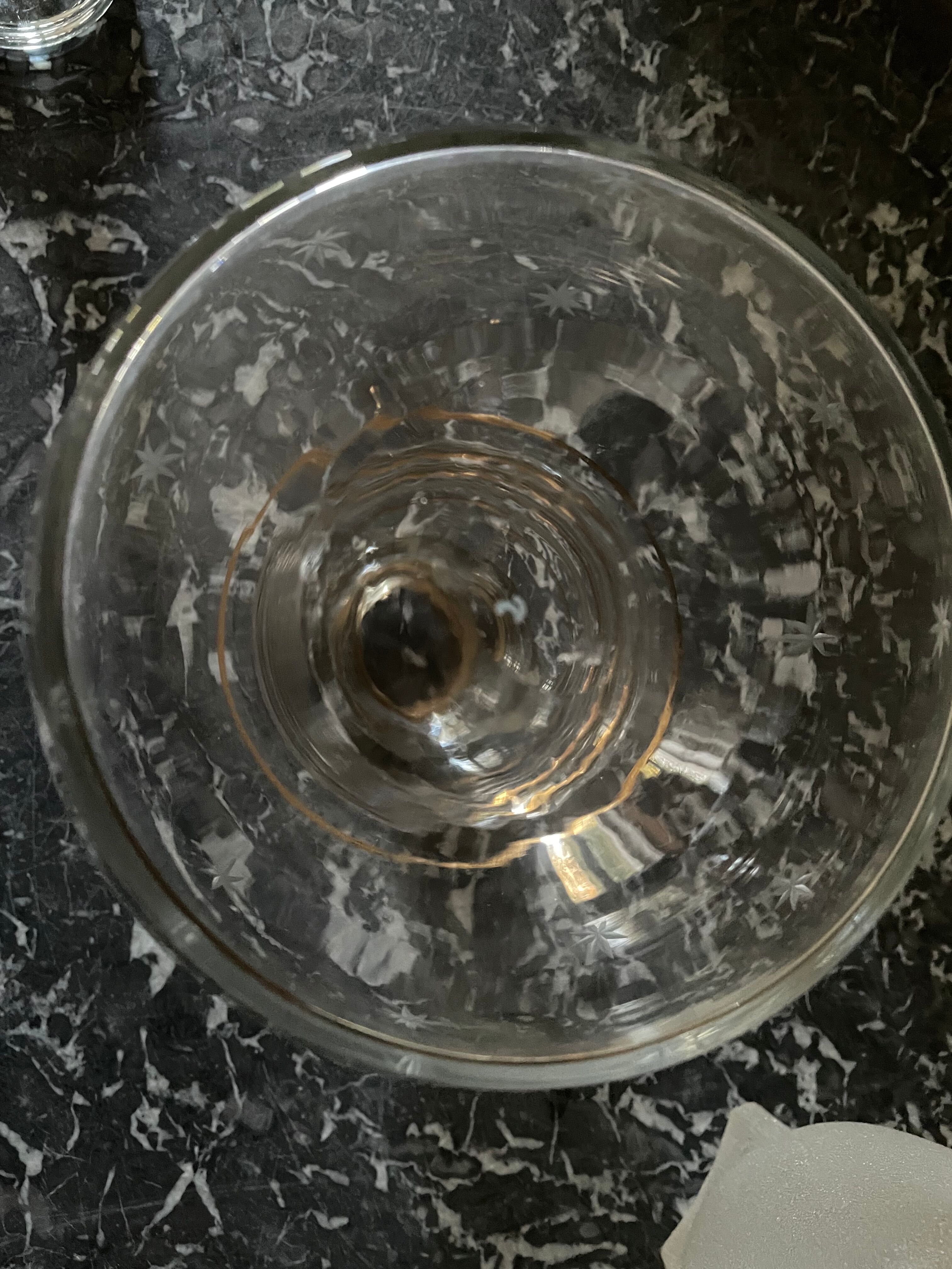 Golden glass carafons