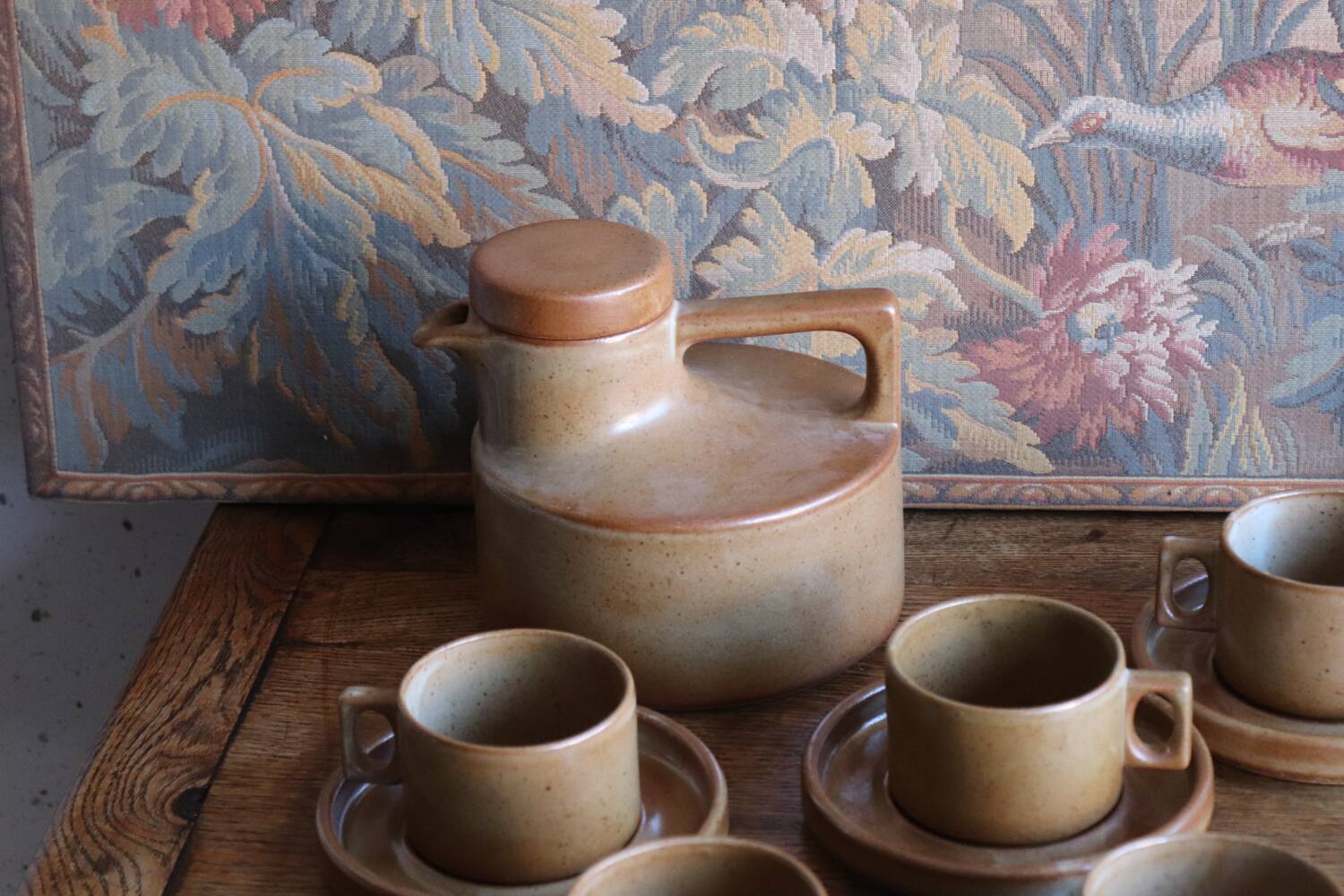 Tea or coffee service in stoneware – Brenne, Stoneware from France